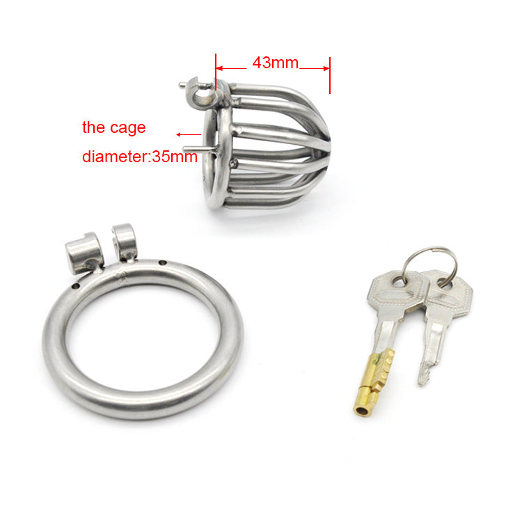 Mouse Trap Stainless Steel Micropenis Chastity Cage – Lace and Leather