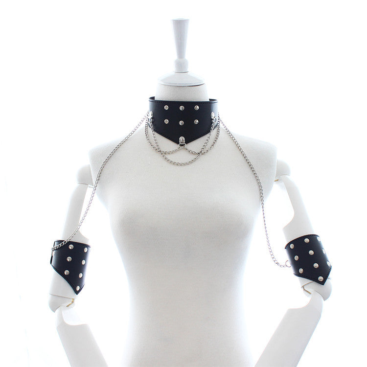 Studded Collar and Arm Restraint Set