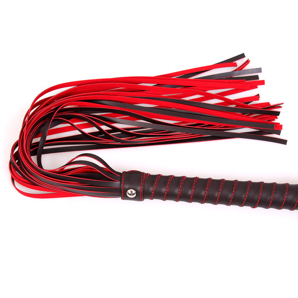 Black and Red Faux Leather Fetish Flogger