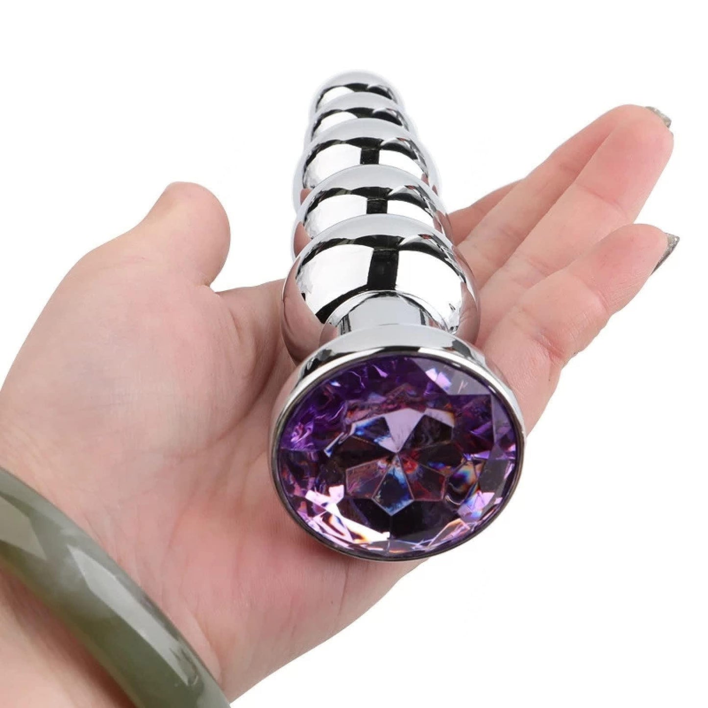 Jewel Beaded Aluminium Butt Plug