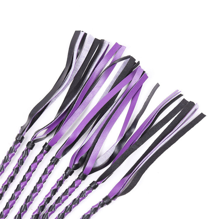 Black and Purple Plaited Fetish Flogger