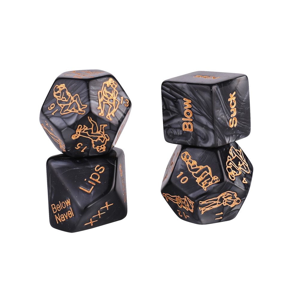 4-Set Sexual Position Dice- Black and Gold Edition