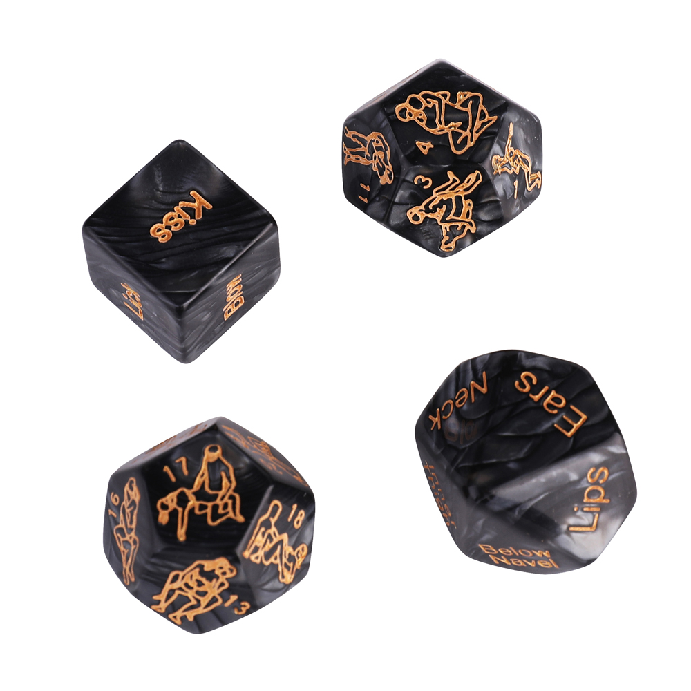 4-Set Sexual Position Dice- Black and Gold Edition