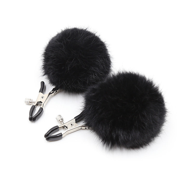 Black 'Pom Pom' Nipple Clamps