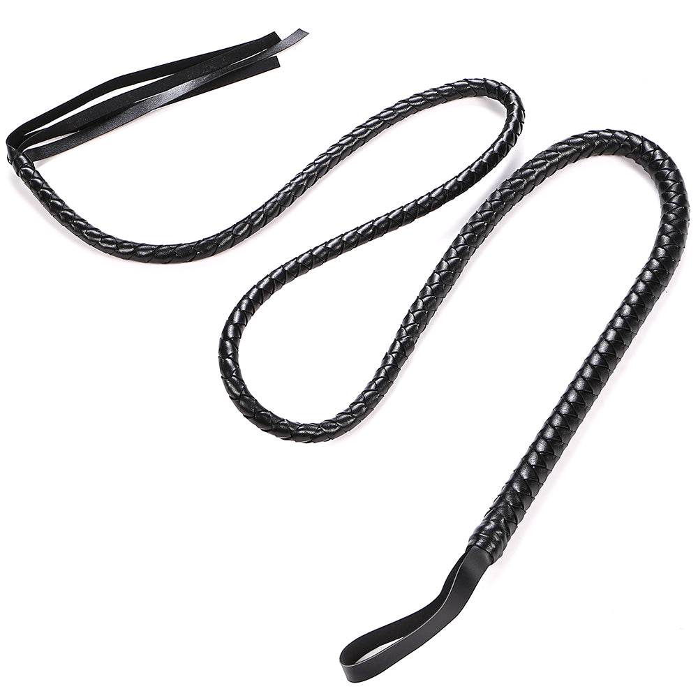 The' Indiana Jones' Black Faux Leather Whip