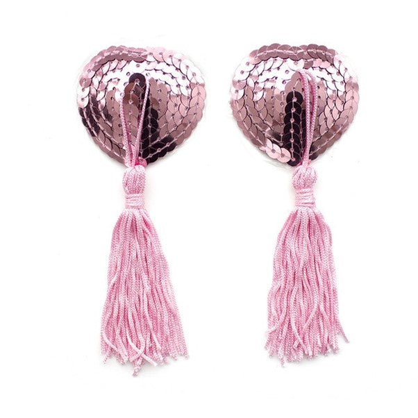 Burlesque Sequin Heart Nipple Tassel