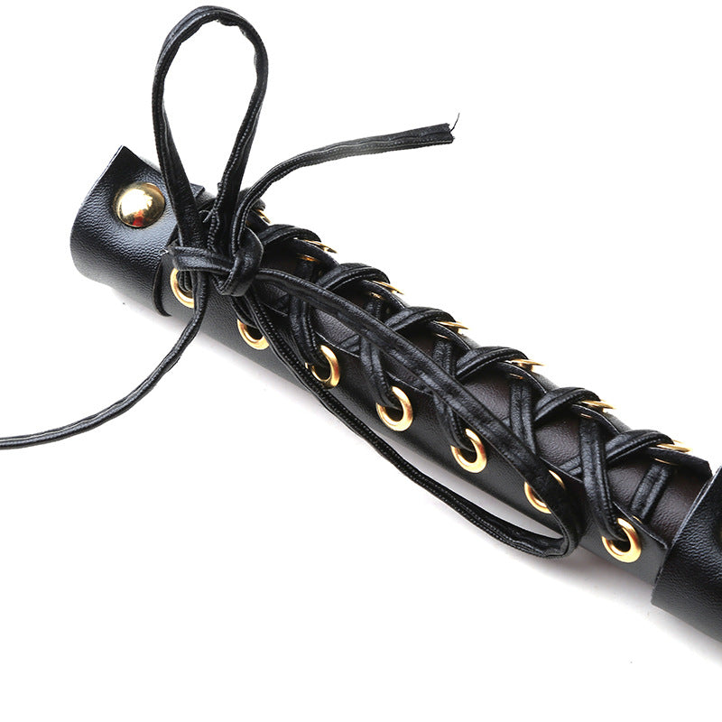 Faux Leather Black Laced Flogger