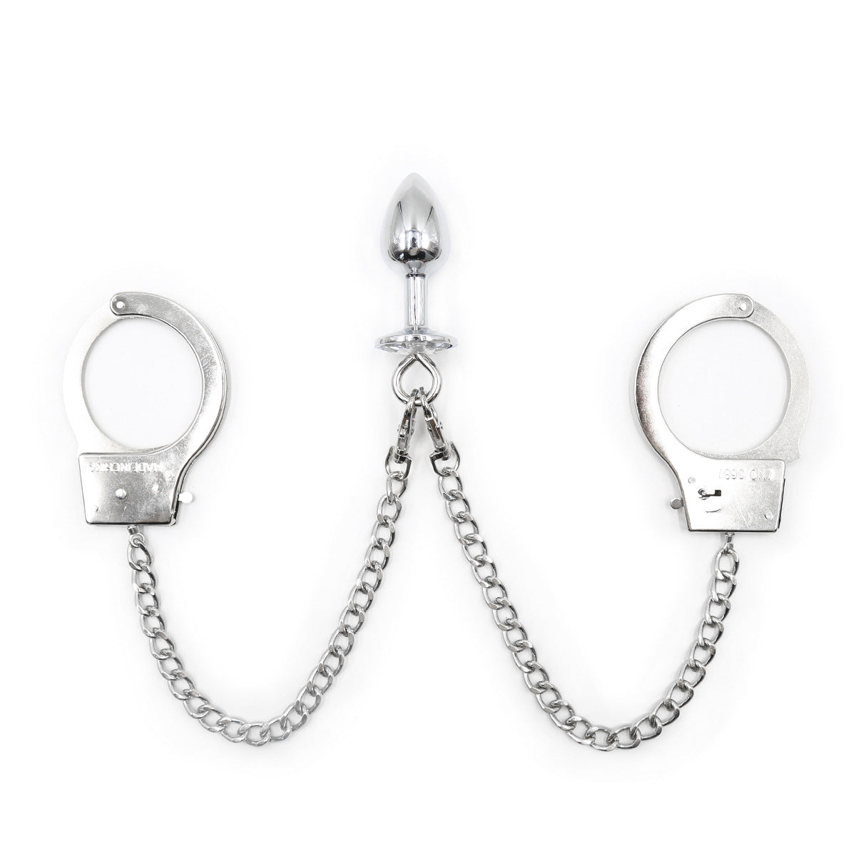 Jewelled Butt Plug Chain and Hand Cuffs