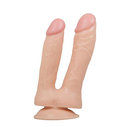 Realistic Double Penetration Suction Cup Dildo