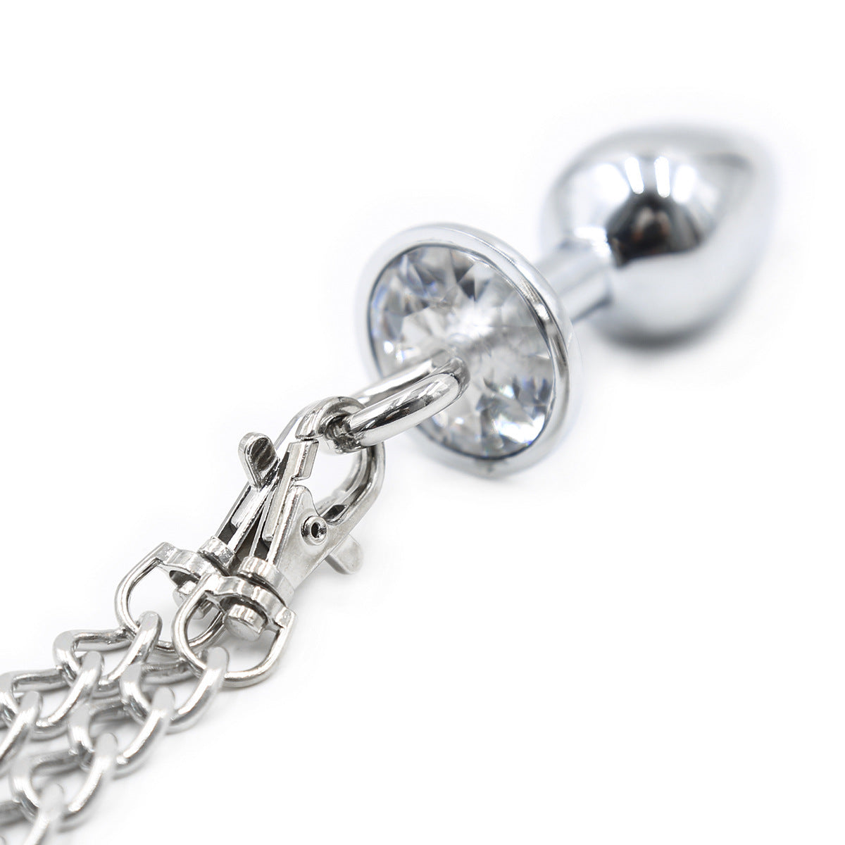 Jewelled Butt Plug Chain and Hand Cuffs