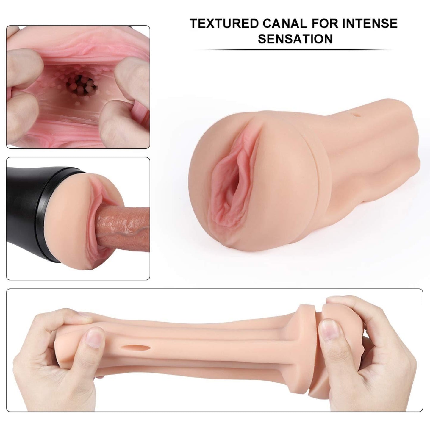 Vibrating Cup Realistic Male Masturbator