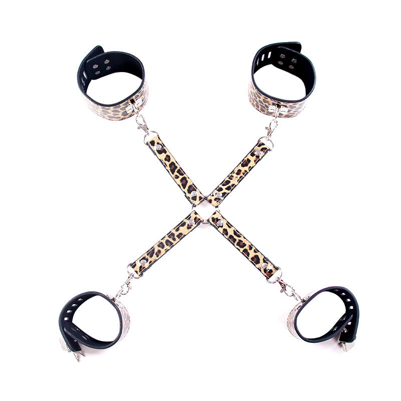 Leopard Print Hogtie and Handuff Set