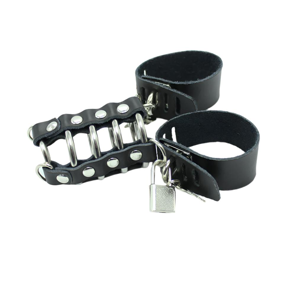 Metal Ring and VF Leather Chastity Cock Cage