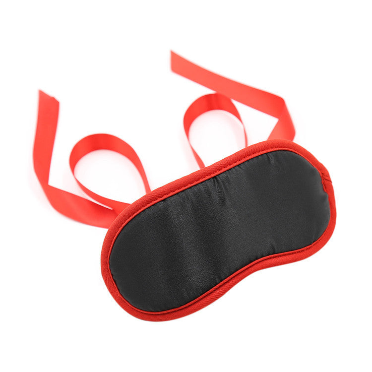 Silky Red and Black Ribbon Tie Eye Mask