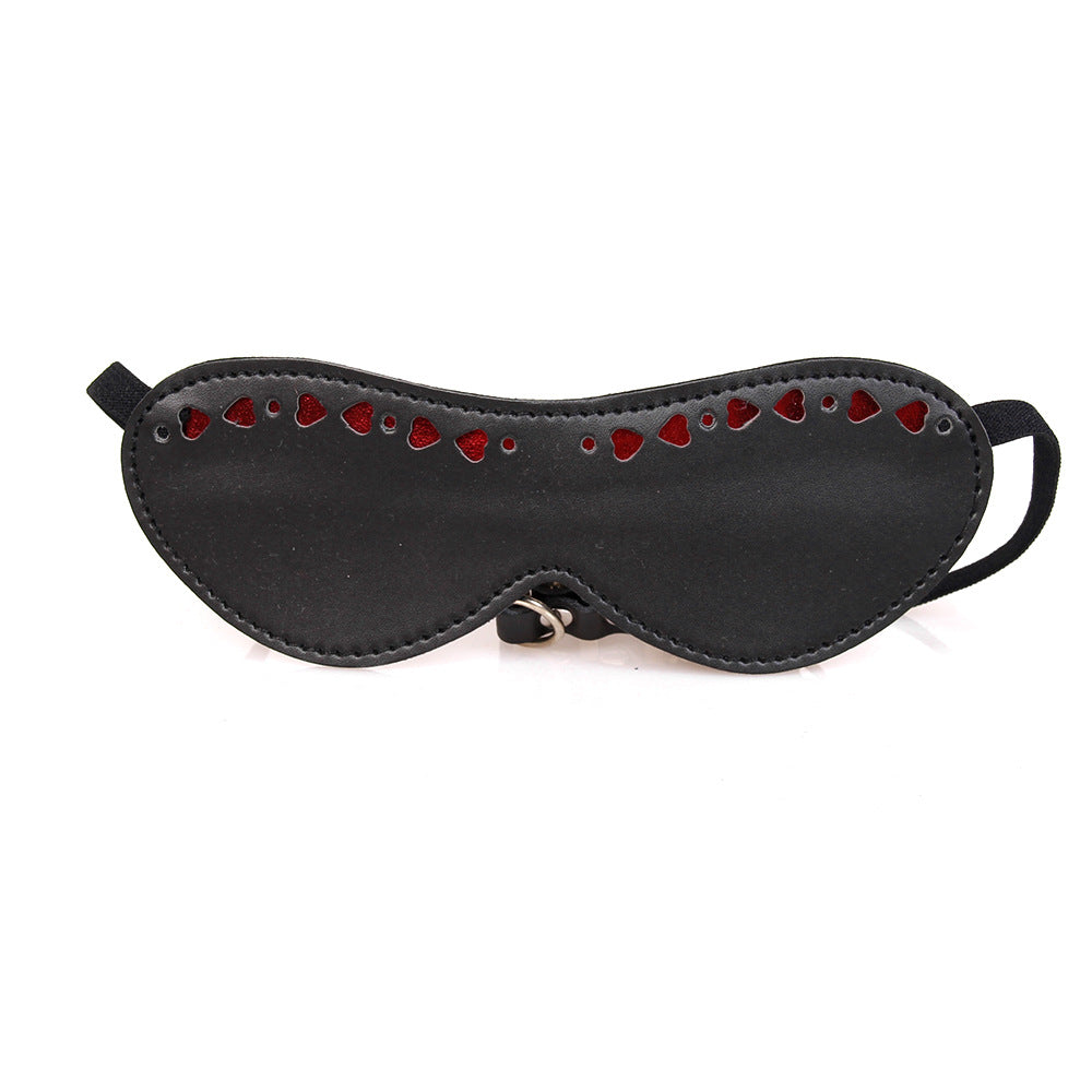 Faux Leather Red Heart Eye Mask