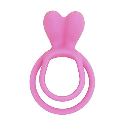 Pink Silicone Couples Heart Cock Ring