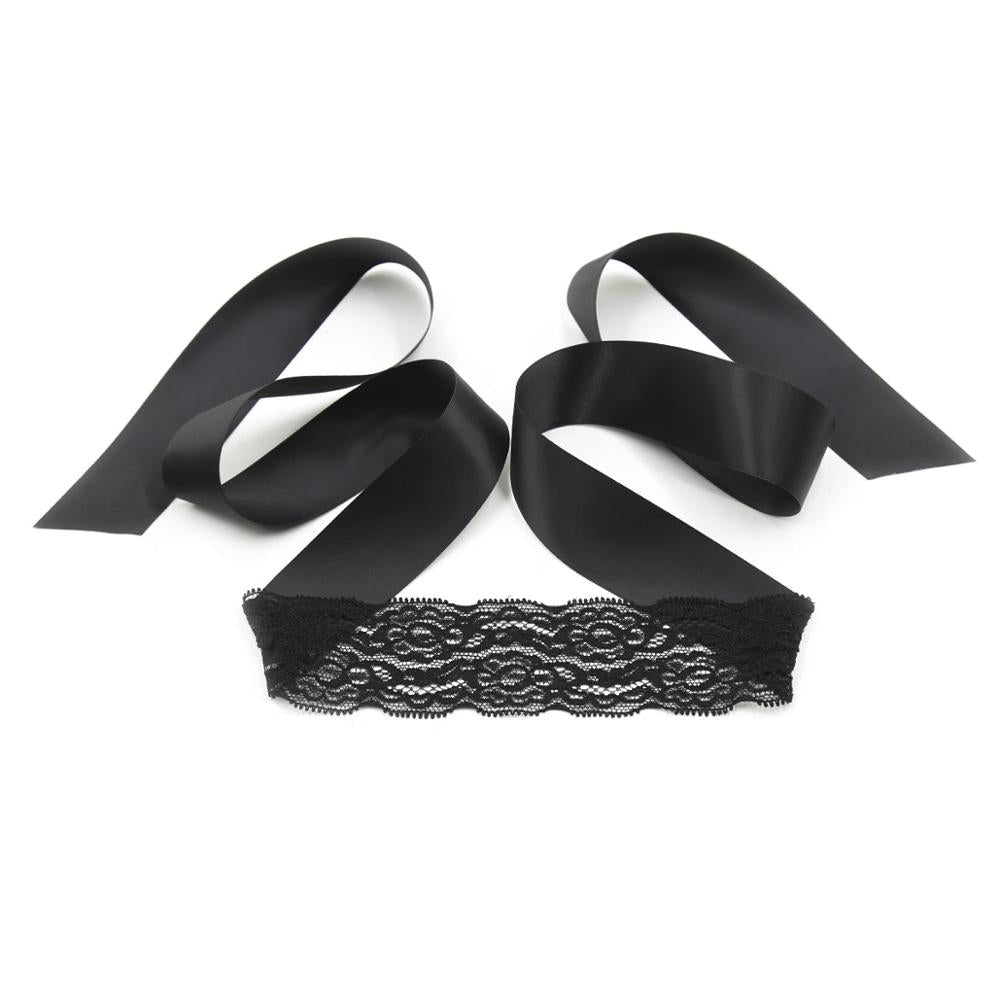 Black Lace Three-Piece Bondage Set