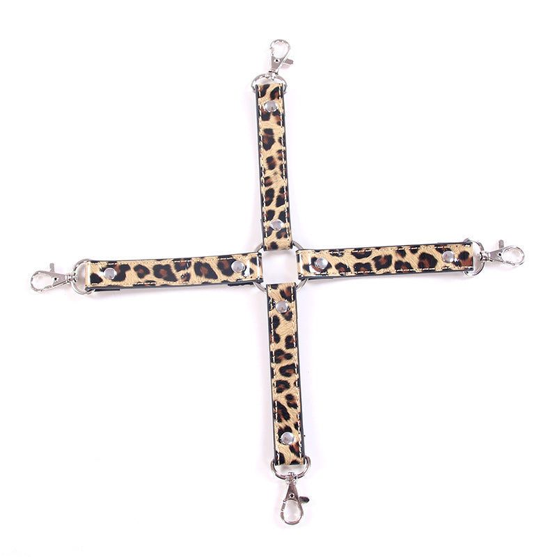 Leopard Print Hogtie and Handuff Set