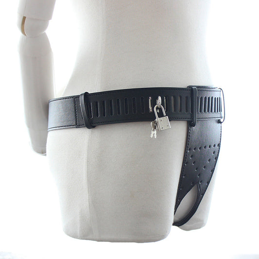 Black PU Leather Male Fetish Thong