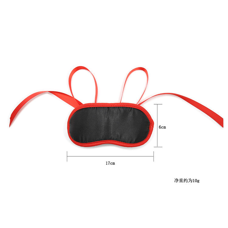 Silky Red and Black Ribbon Tie Eye Mask