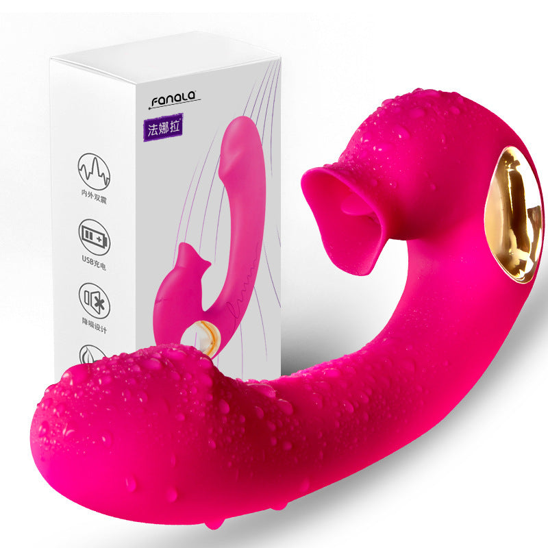 Double Pleasure G-Spot and Clitoral Licking Vibrator