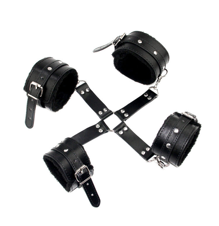 Black Hogtie X BDSM Hand and Ankle Cuff Restraint