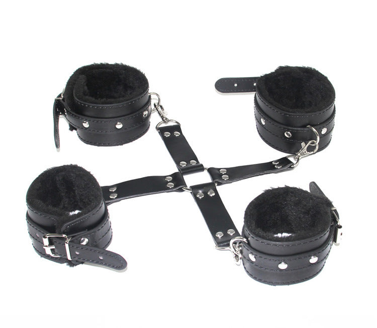 Black Hogtie X BDSM Hand and Ankle Cuff Restraint