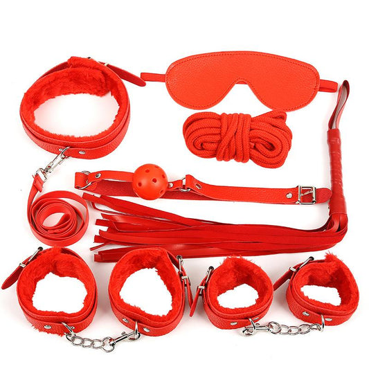 7 Piece Fiery Red Bondage Kit