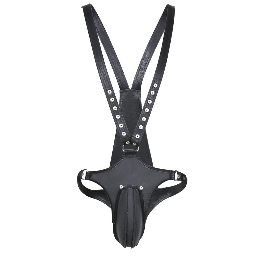 Leather Body Harness with Chastity