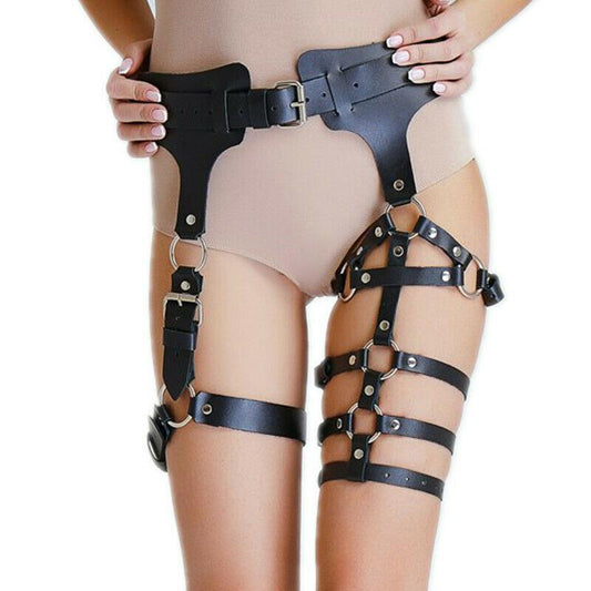 PU Leather Leg Harness